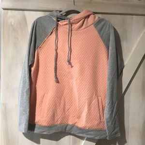 Gray and Pink double hooded sweatshirt